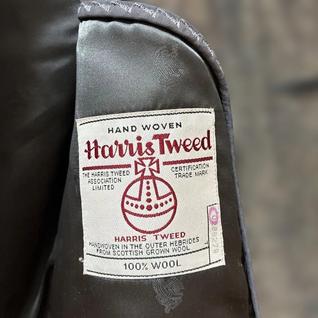 HARRIS TWEED ウール ツイードコート グレー系