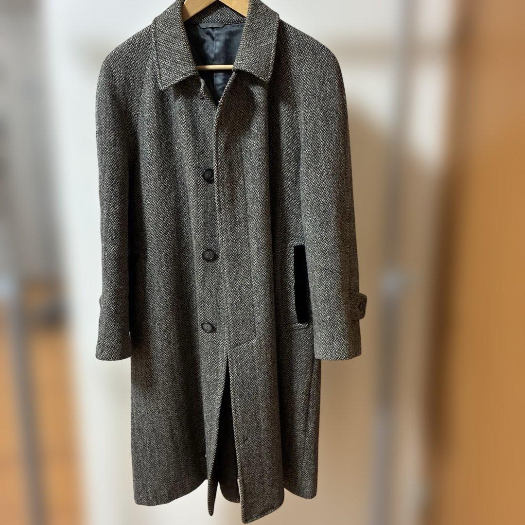 HARRIS TWEED ウール ツイードコート グレー系