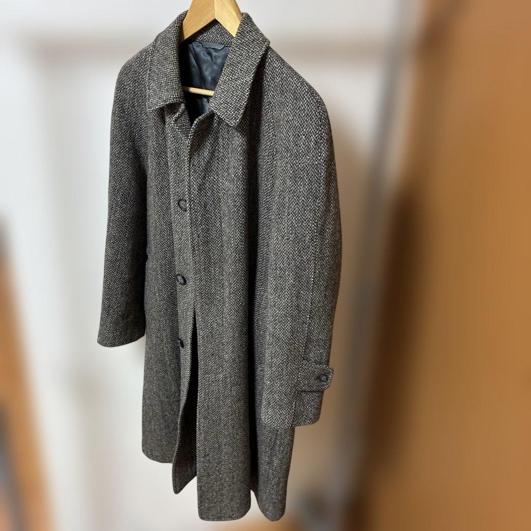 HARRIS TWEED ウール ツイードコート グレー系