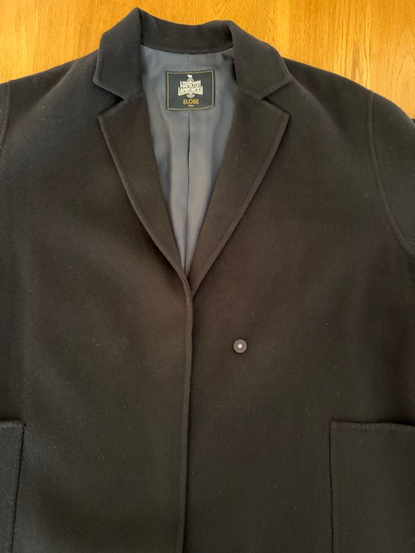 HAMILTON LAMBSWOOL SLOBE ネイビー 36チェスターコート