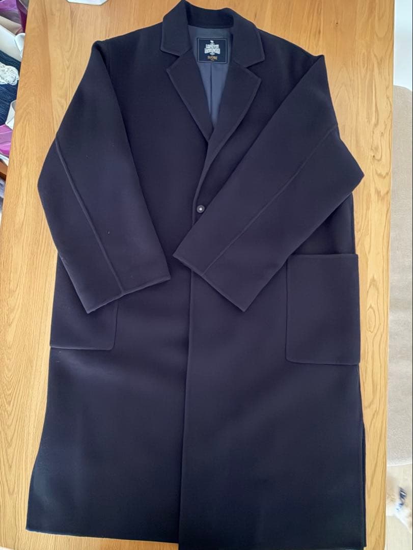 HAMILTON LAMBSWOOL SLOBE ネイビー 36チェスターコート