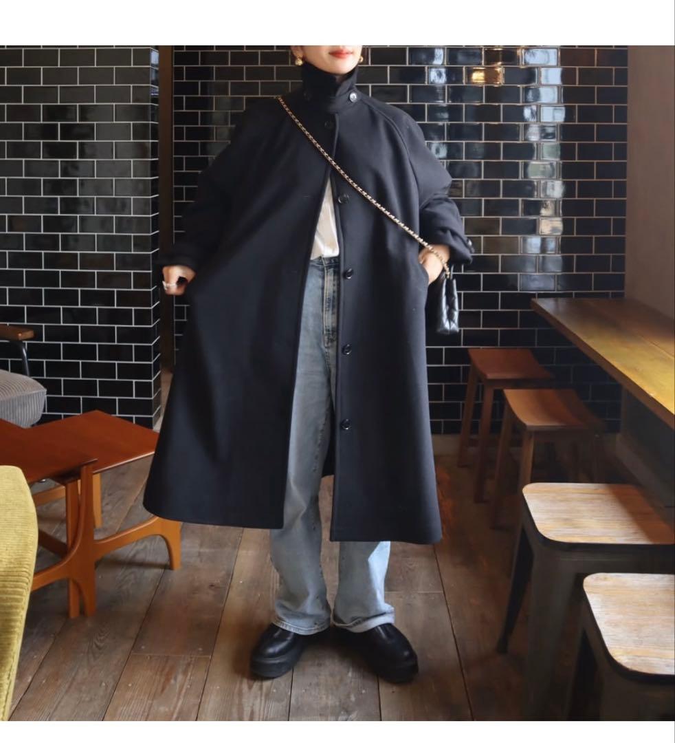 epa エパ dramatic coat 黒 ロングコート