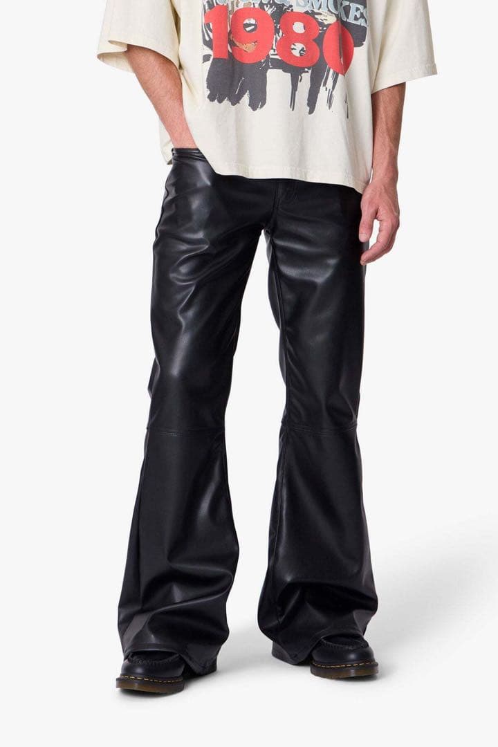 mnml ミニマル フレアパンツ レザー us drip 定価17000