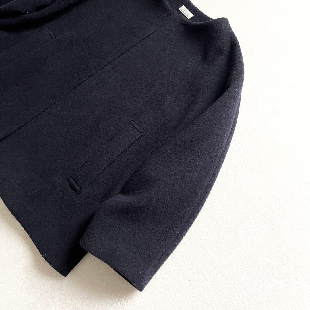 IENA イエナ　ノーカラービーバーショートコート M ネイビー