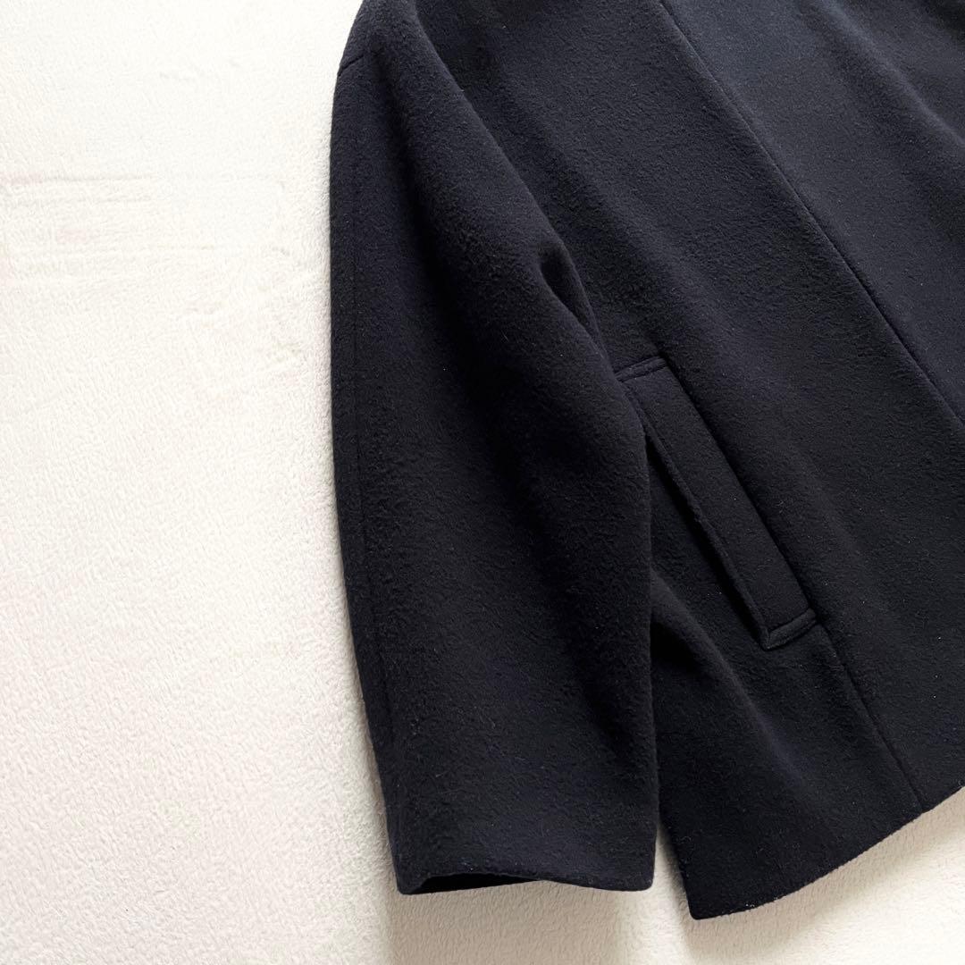 IENA イエナ　ノーカラービーバーショートコート M ネイビー