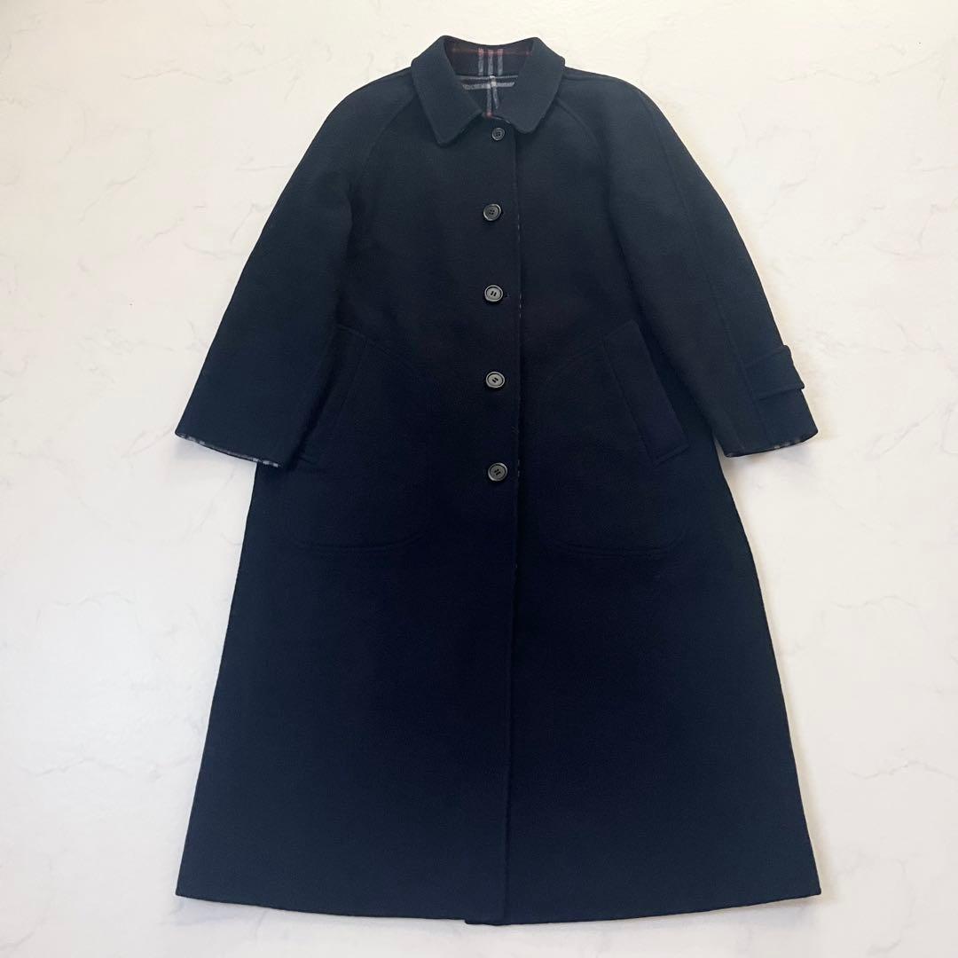 バーバリーズ　リバーシブル　ベルテッドコート　ネイビー　M相当