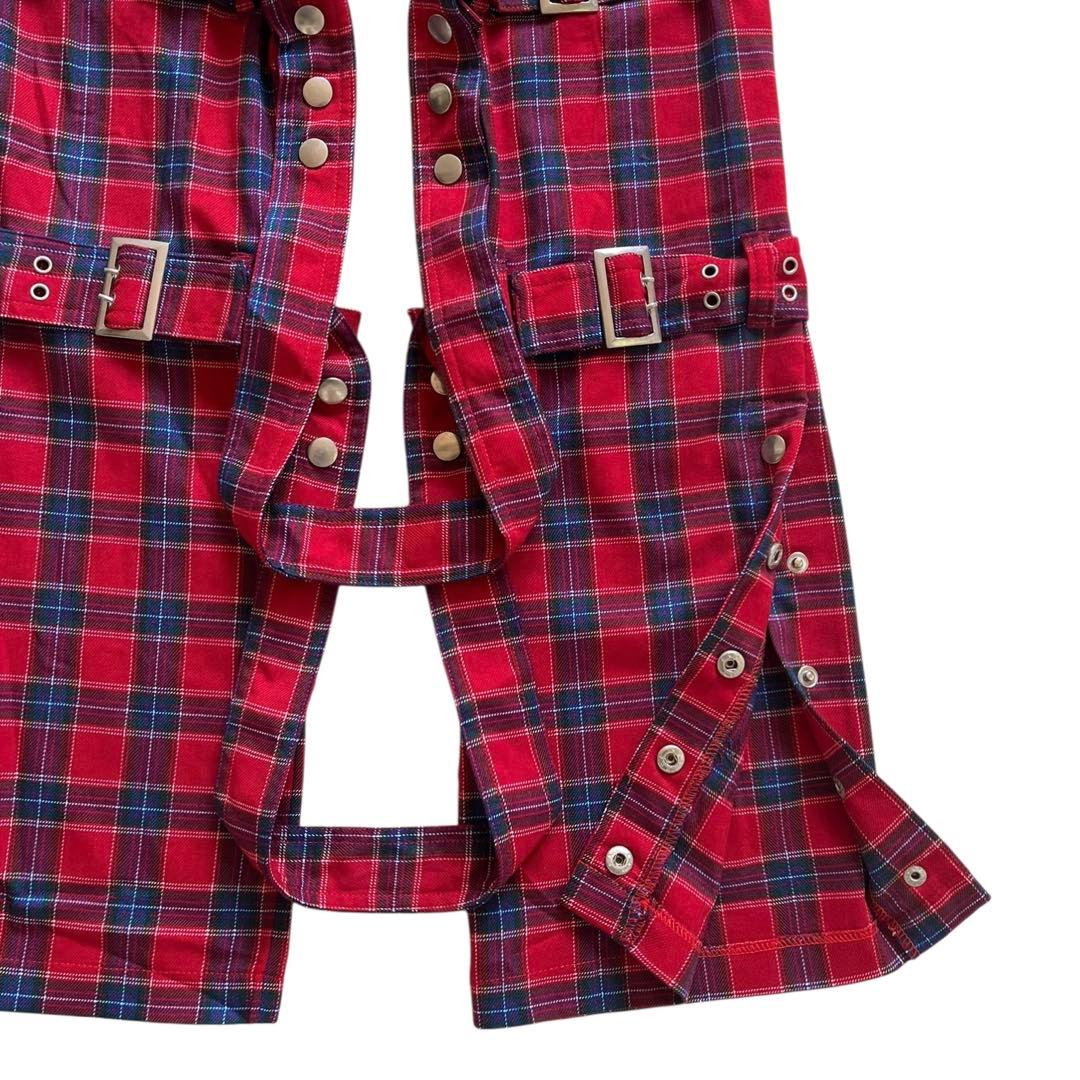 00s BODY LINE ボンテージ チェック パンツ PUNK ユニセックス