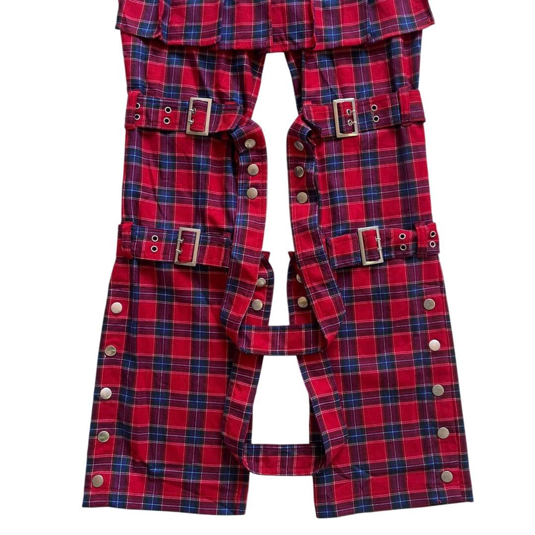 00s BODY LINE ボンテージ チェック パンツ PUNK ユニセックス