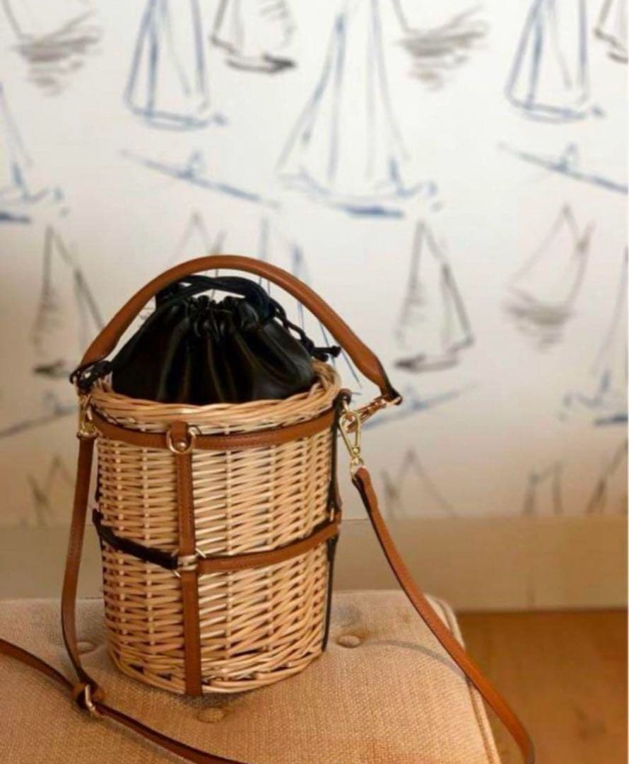 HIAND ラタンカゴバッグ　美品