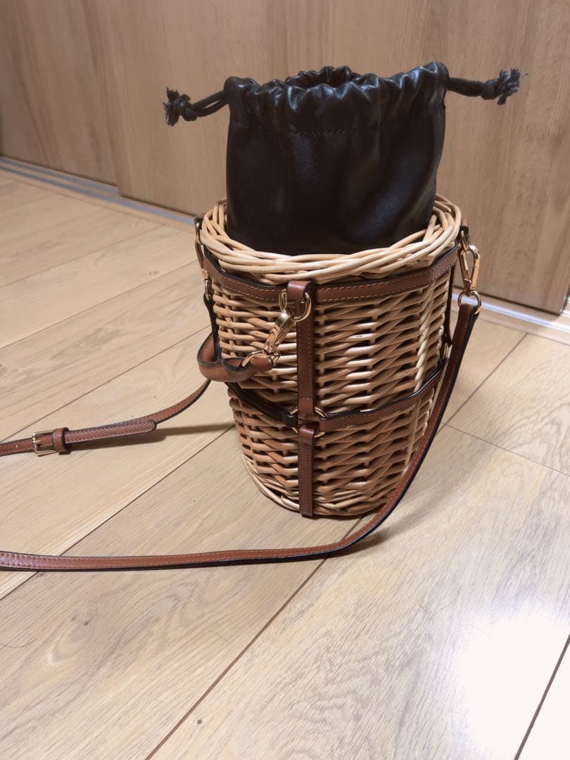 HIAND ラタンカゴバッグ　美品
