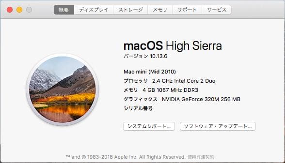 Mac mini 2010 2.4GHz SSD256GB メモリ4GB