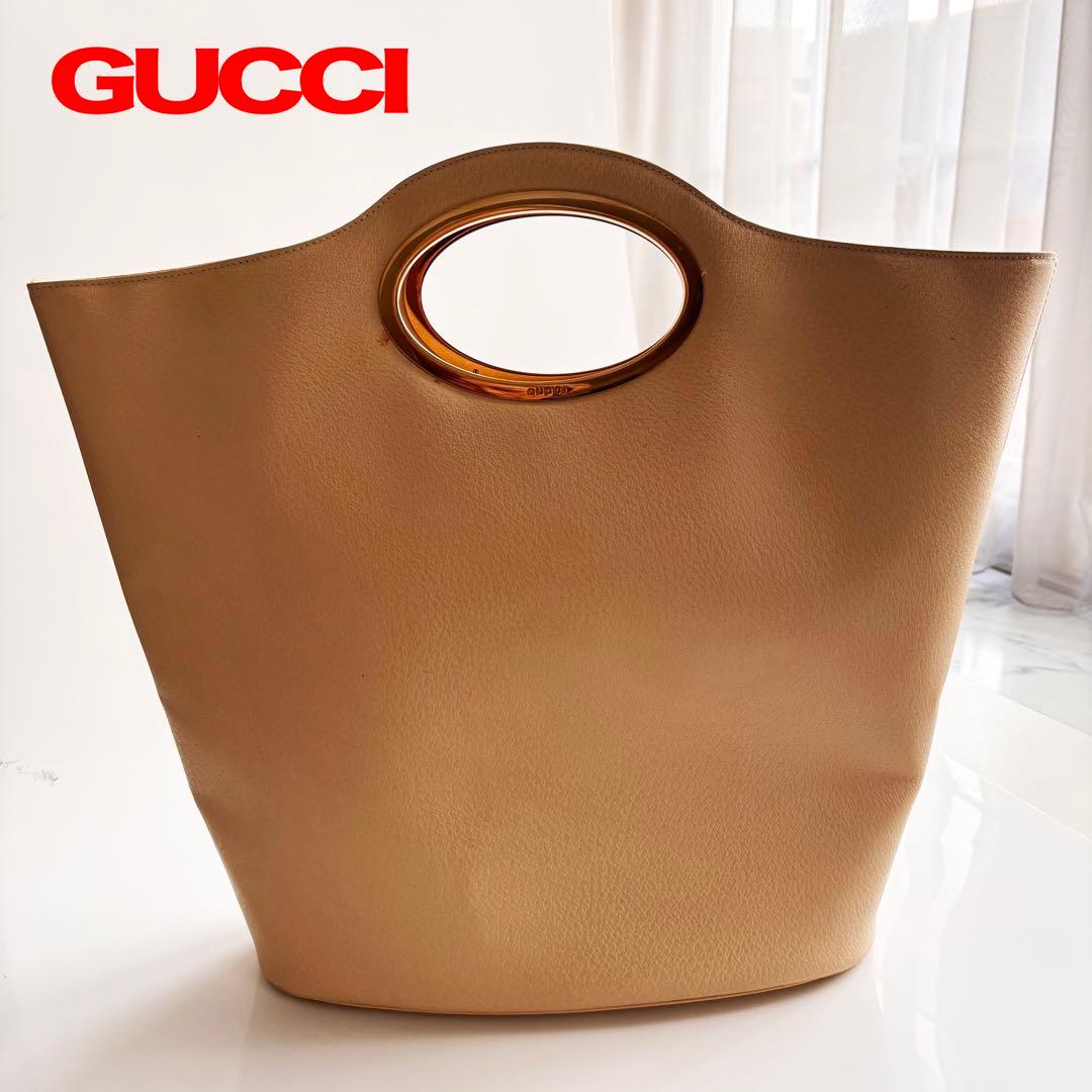 GUCCI ベージュ トートバッグ