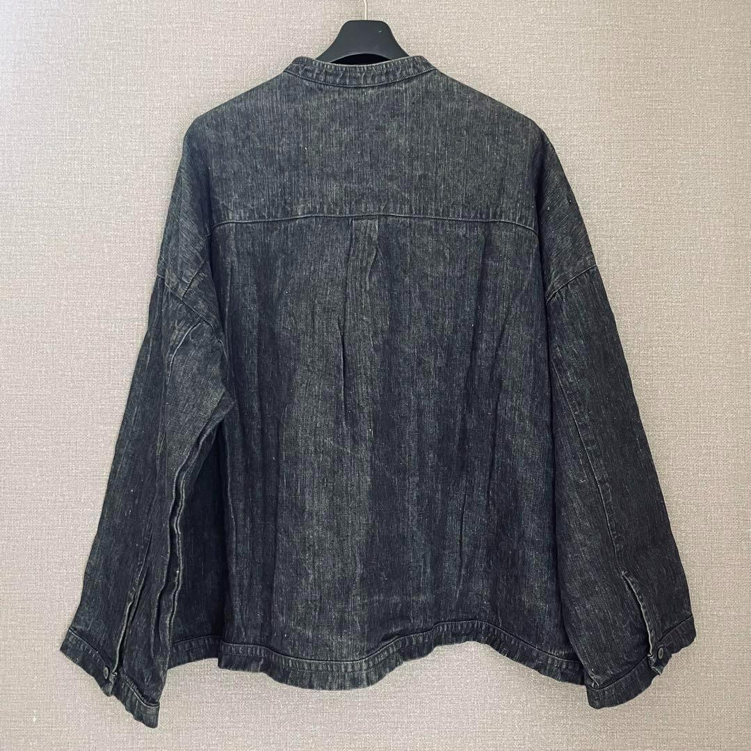 ✨未使用級✨2024ネストローブ リネンブラックデニムシャツ ロゴボタンＦ