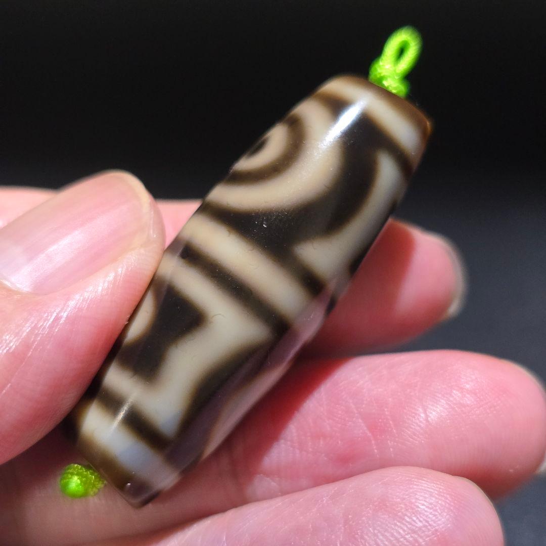 18 老礦天珠　二重双天地天珠　天然石　風水　御守り　ブレスレット　ネックレス