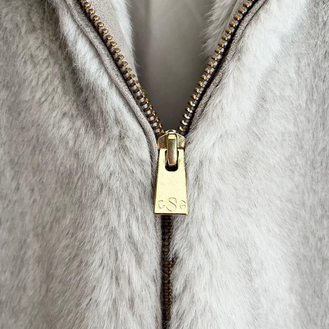 定価3.74万 カレンソロジー ミンクライクファーベスト ライトグレー 上質