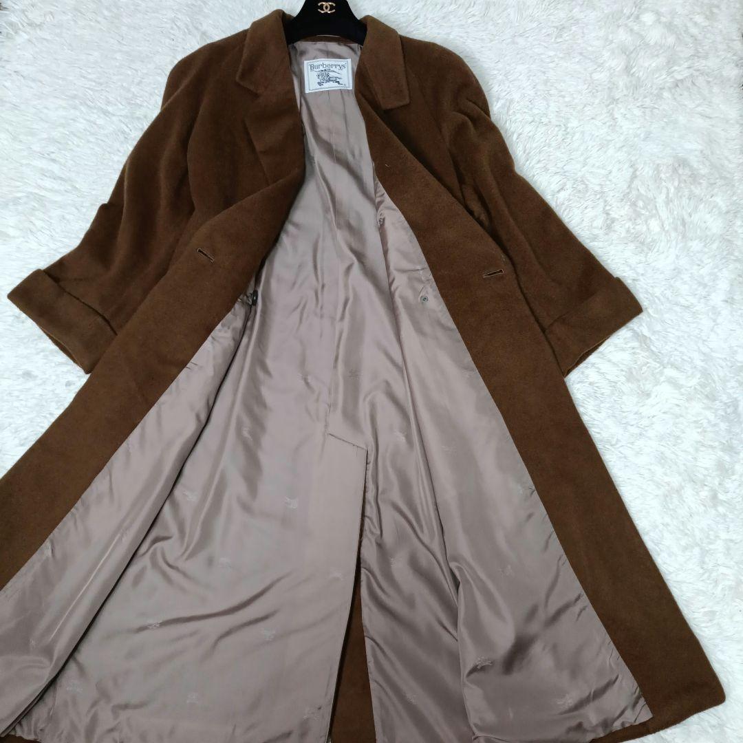 美品■Burberrys ダブル チェスターコート ブラウン カシゴラ・モヘア混
