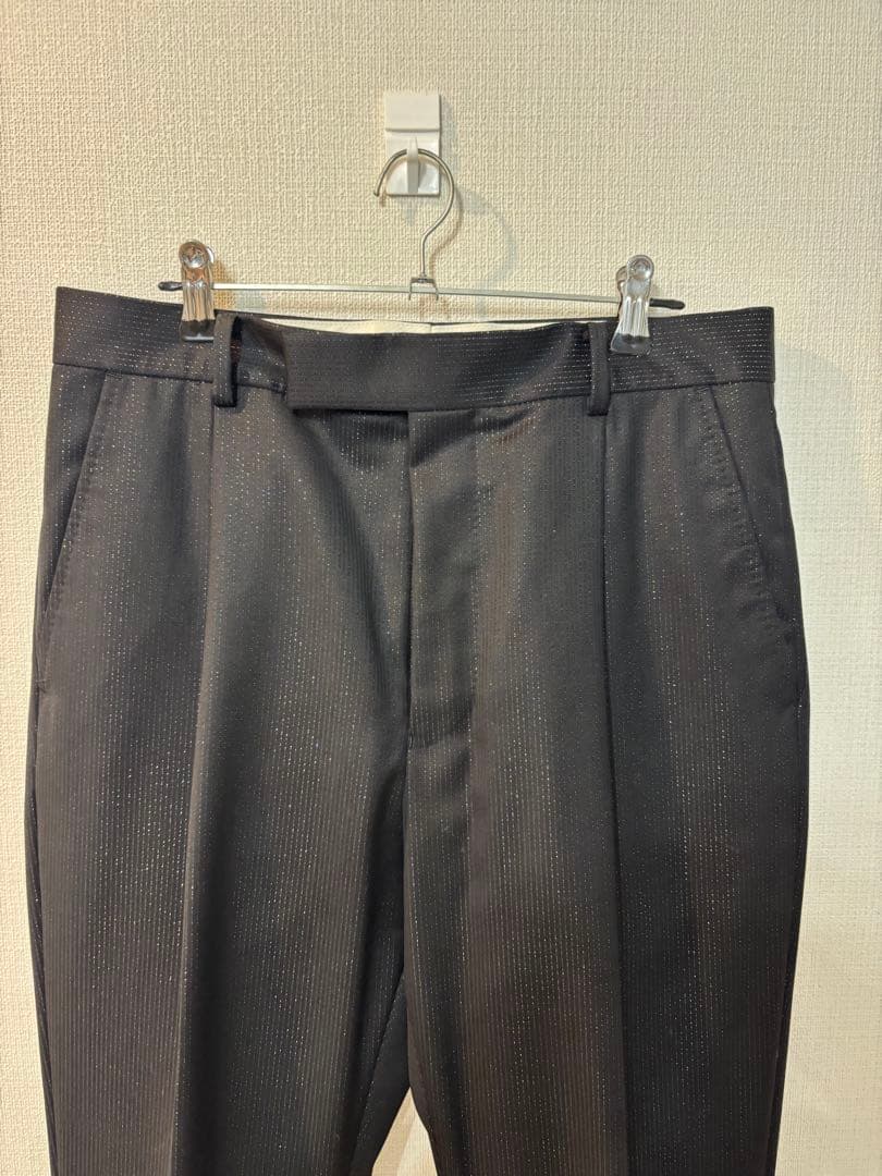 ワコマリア ラメ　スラックス　ドーメル　S 黒