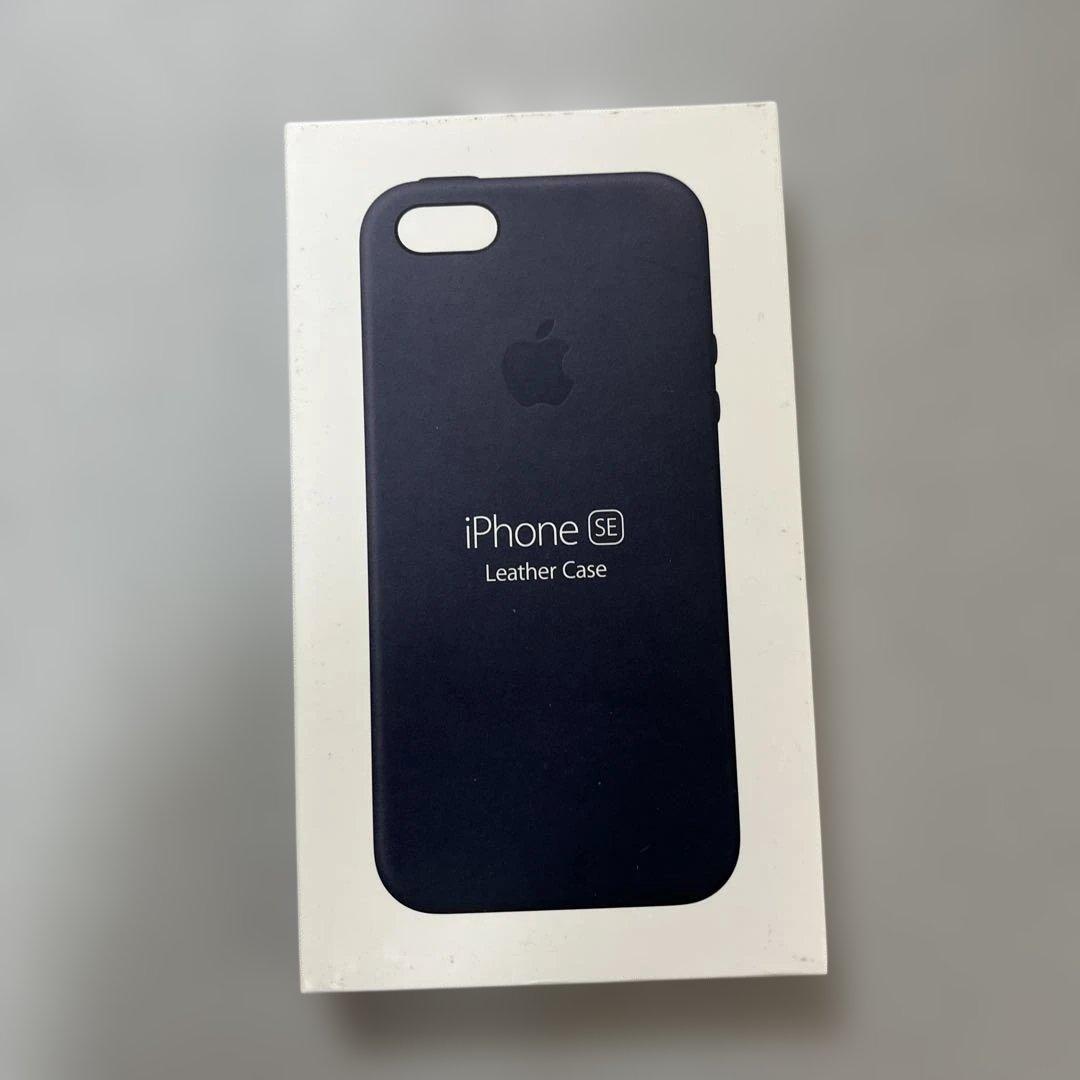 Apple純正 iPhoneSE用 ネイビー レザーケース 未開封