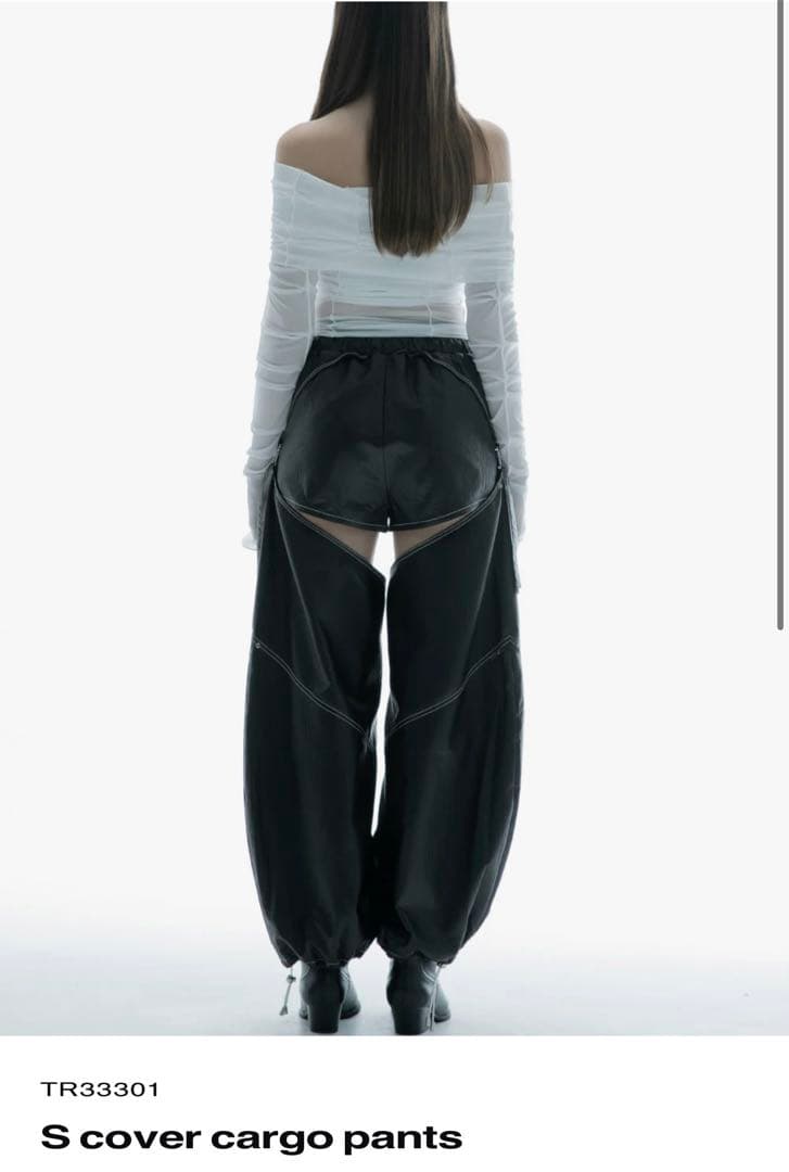 THEREDTHREAD S cover cargo pants ブラック