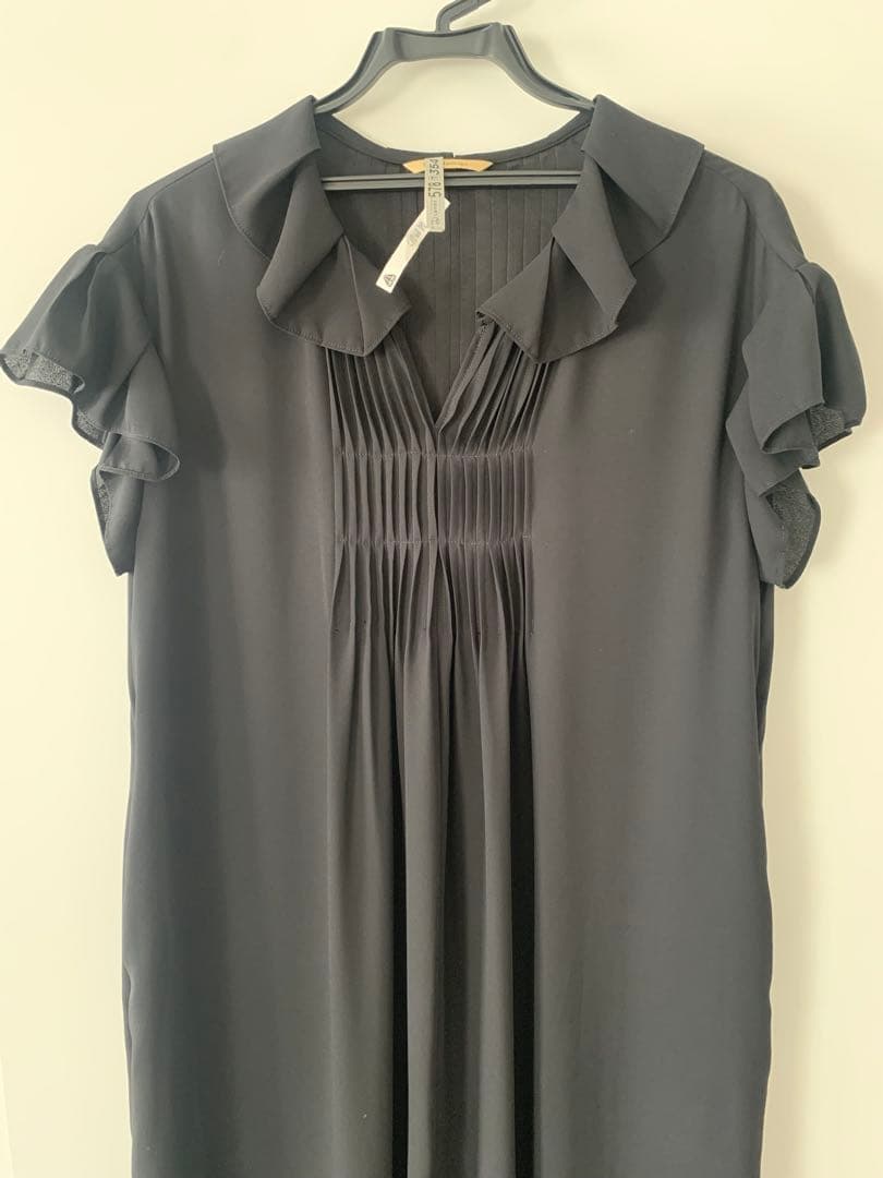 Curensology ブラックラップフルカラーコクーンワンピース