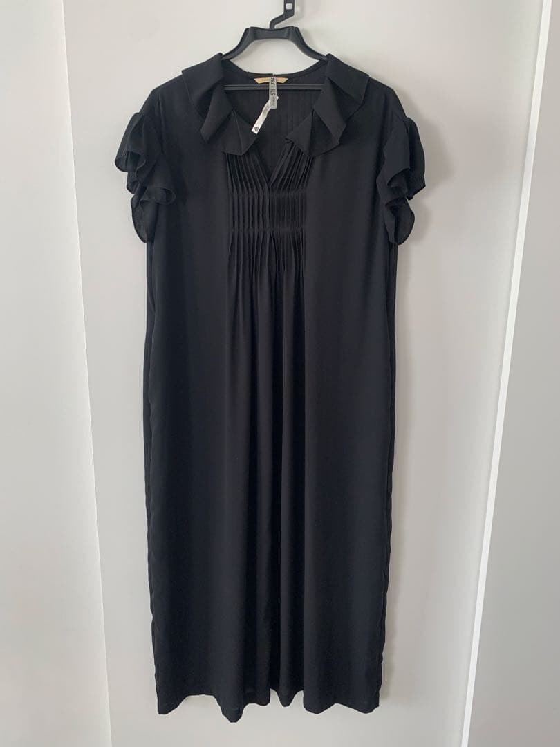 Curensology ブラックラップフルカラーコクーンワンピース