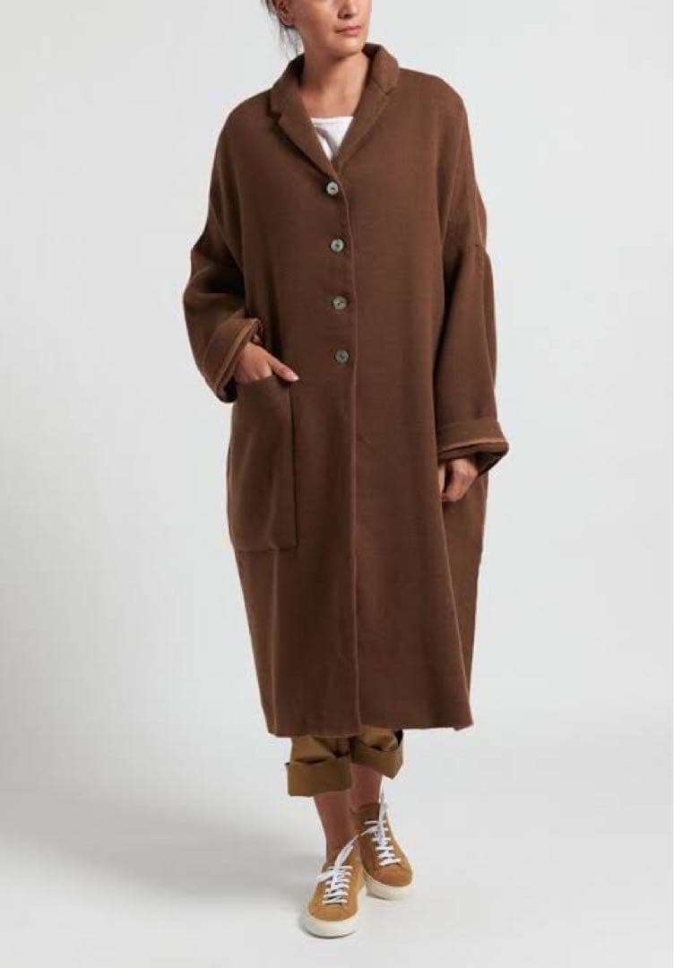 ALBUM DI FAMIGLIA 20AW ウール ルーズコート 片ポケット