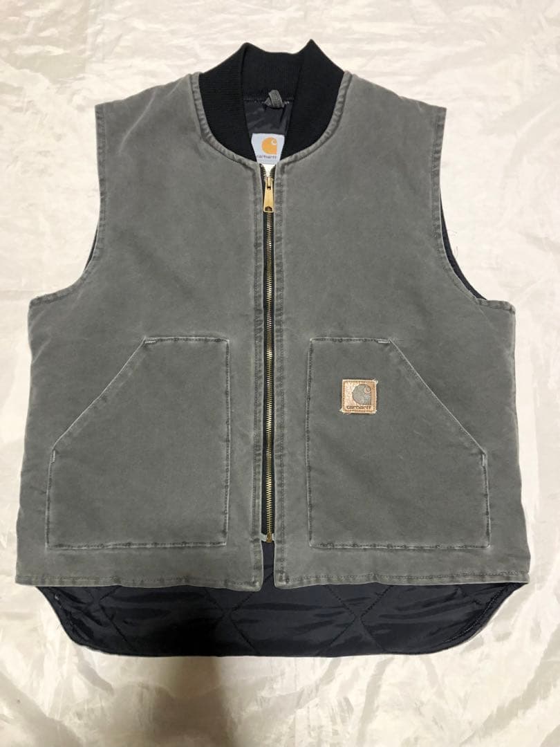 超レアカラー CMT 01’s USA製 Carhartt ダックベスト 腰ゴム