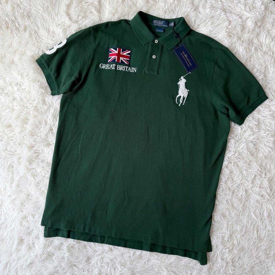 新品未使用⭐︎ラルフローレン ポロシャツ 緑 ビッグポニー刺繍 イギリス XL