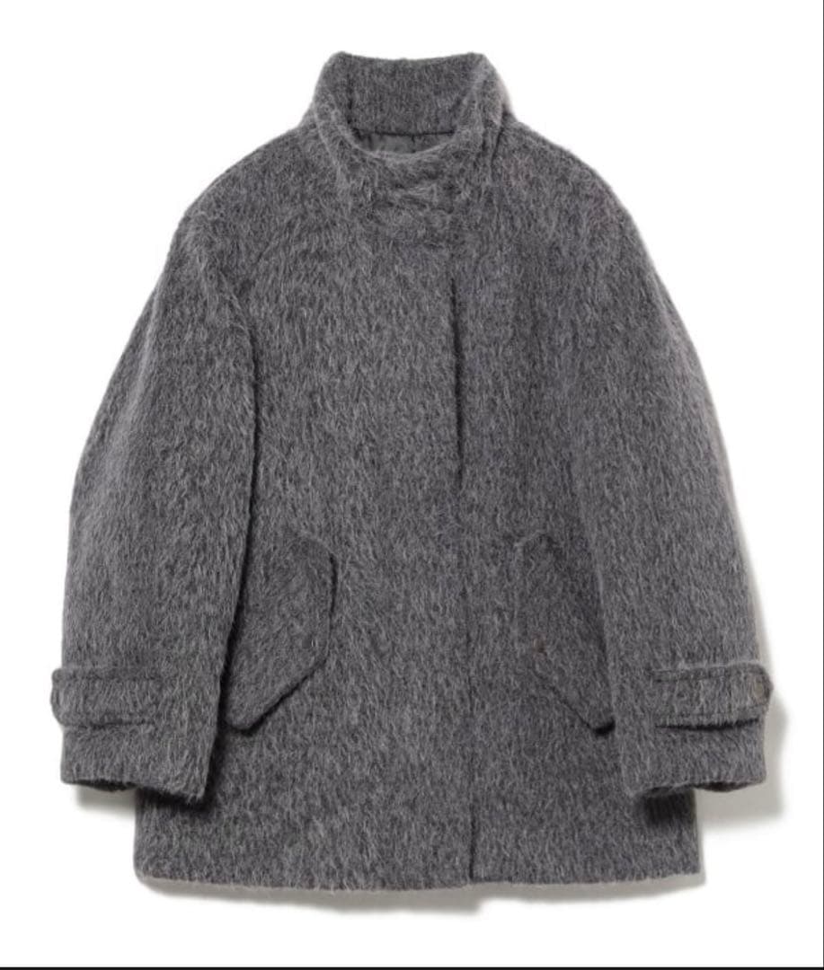 にゃ【超美品】Ray BEAMS シャギー スタンドカラー ハーフコート