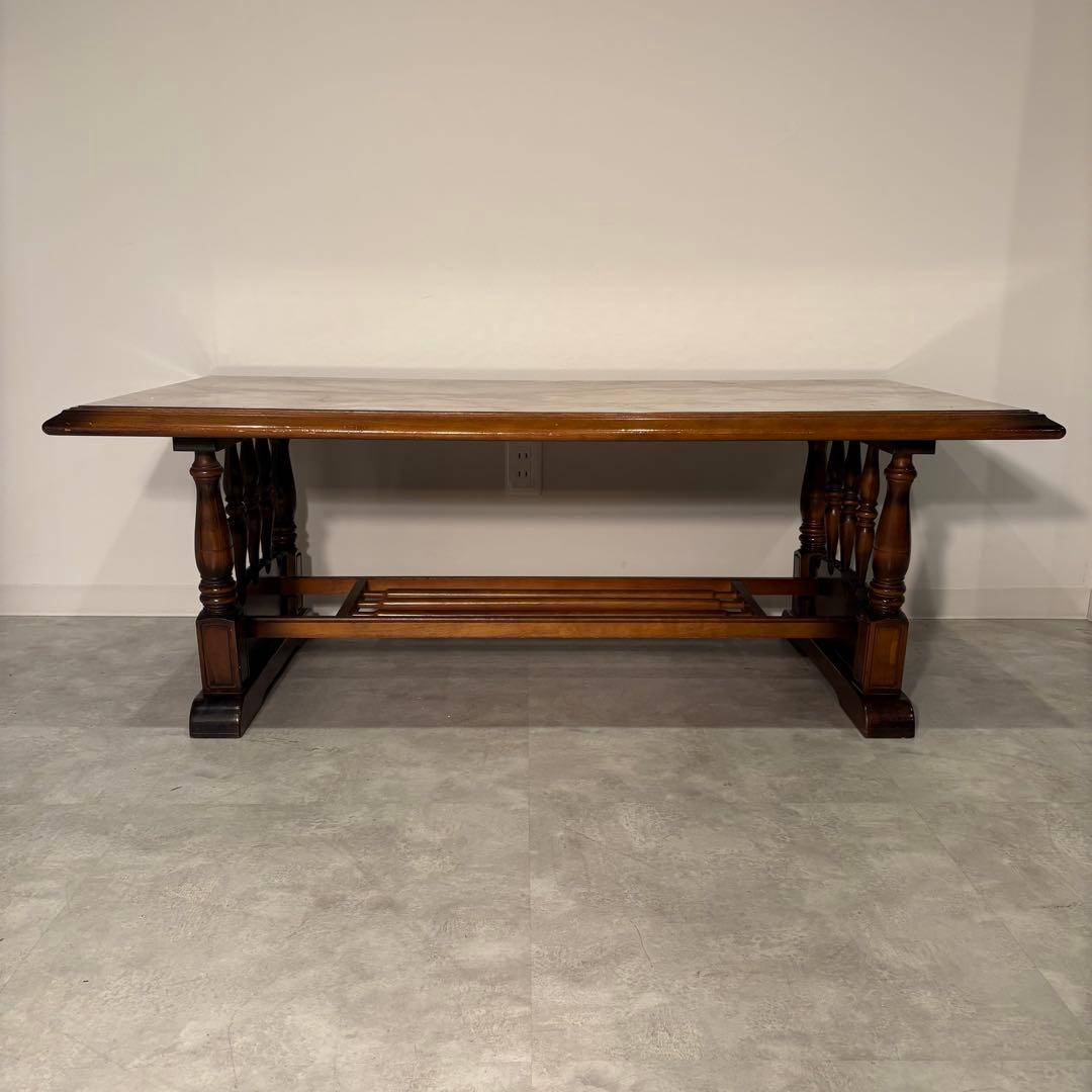 センターテーブル　ローテーブル　リビングデーブル　大理石柄　木製