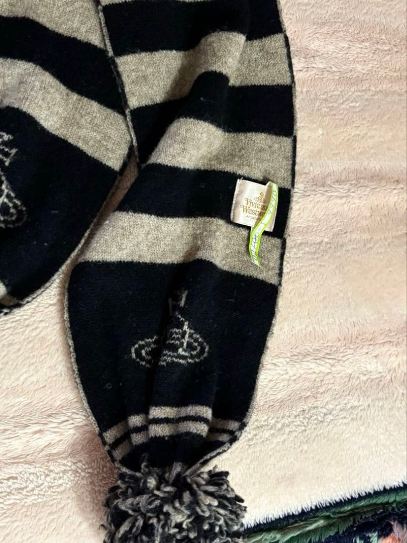 ち*読様 Vivienne Westwood マフラー　オーブ　ポンポン　ボーダ