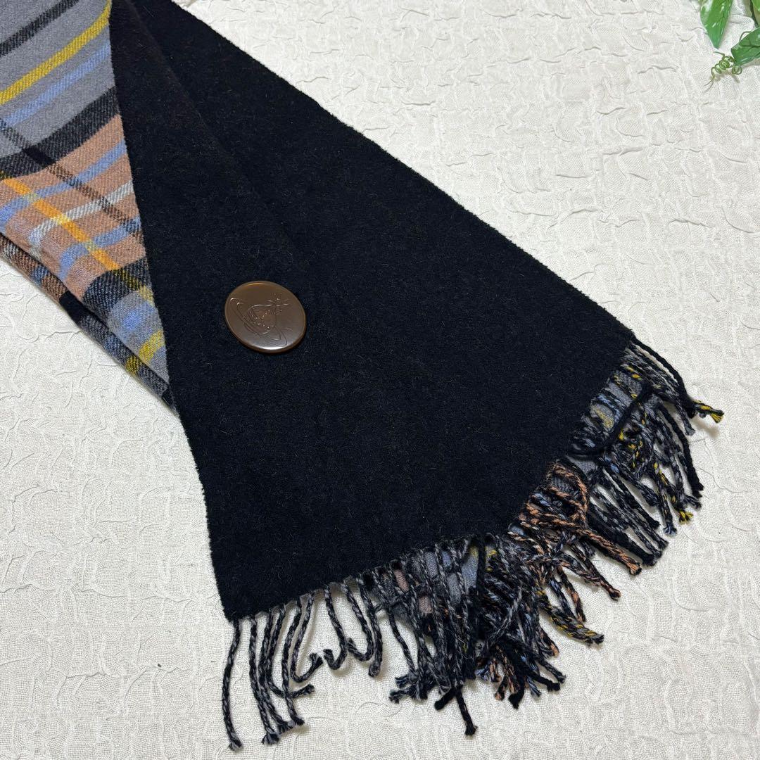 Vivienne Westwood ＊リバーシブル ボタン付ストール　ポンチョ