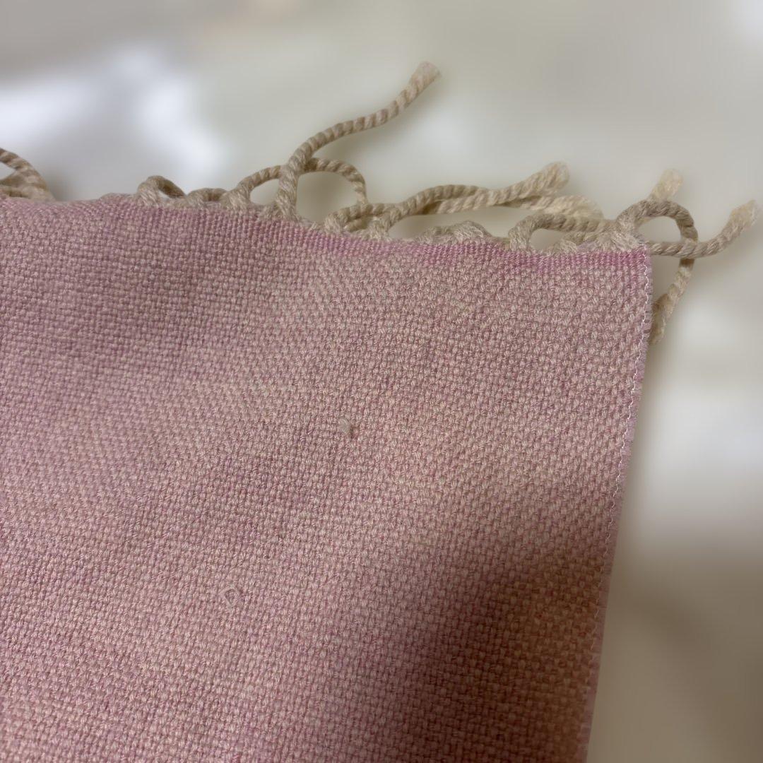 FENDI マフラー ピンク ウール ロゴ入りイタリア製