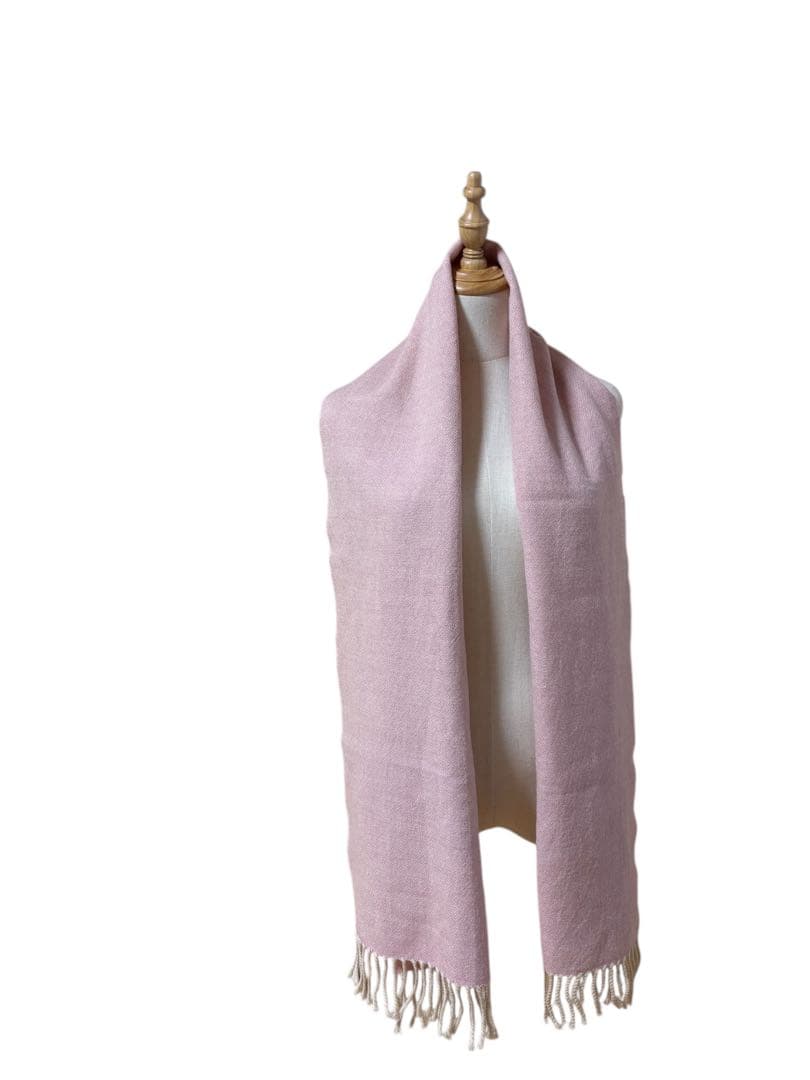 FENDI マフラー ピンク ウール ロゴ入りイタリア製