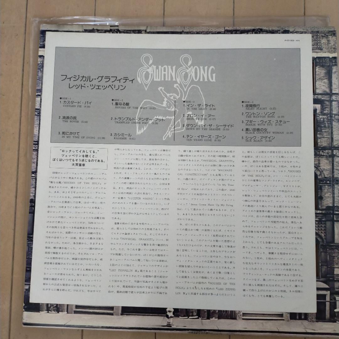 Led Zeppelin フィジカルグラヒィティ2枚組レコード帯、ポスター付き