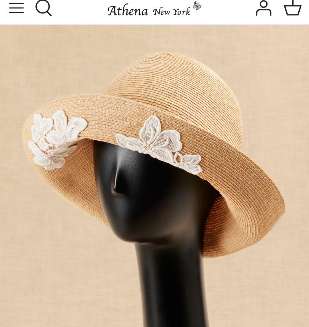 athena newyork Amanda バタフライ 麦わら帽子