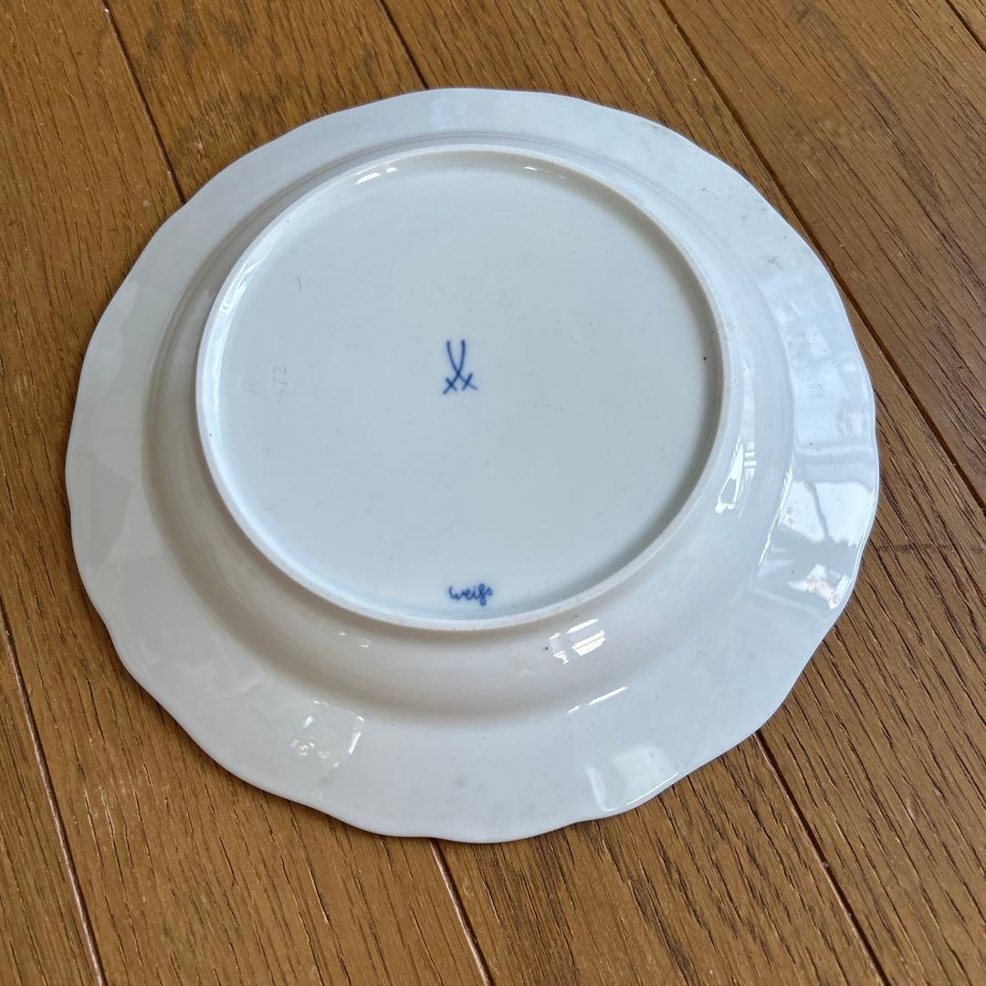 マイセン白磁カップ、ソーサー、ケーキ皿 4客おまとめ