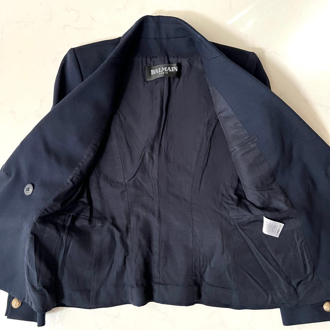 BALMAIN テーラードジャケット 金ボタン ダブル ネイビー 紺ブレ 38