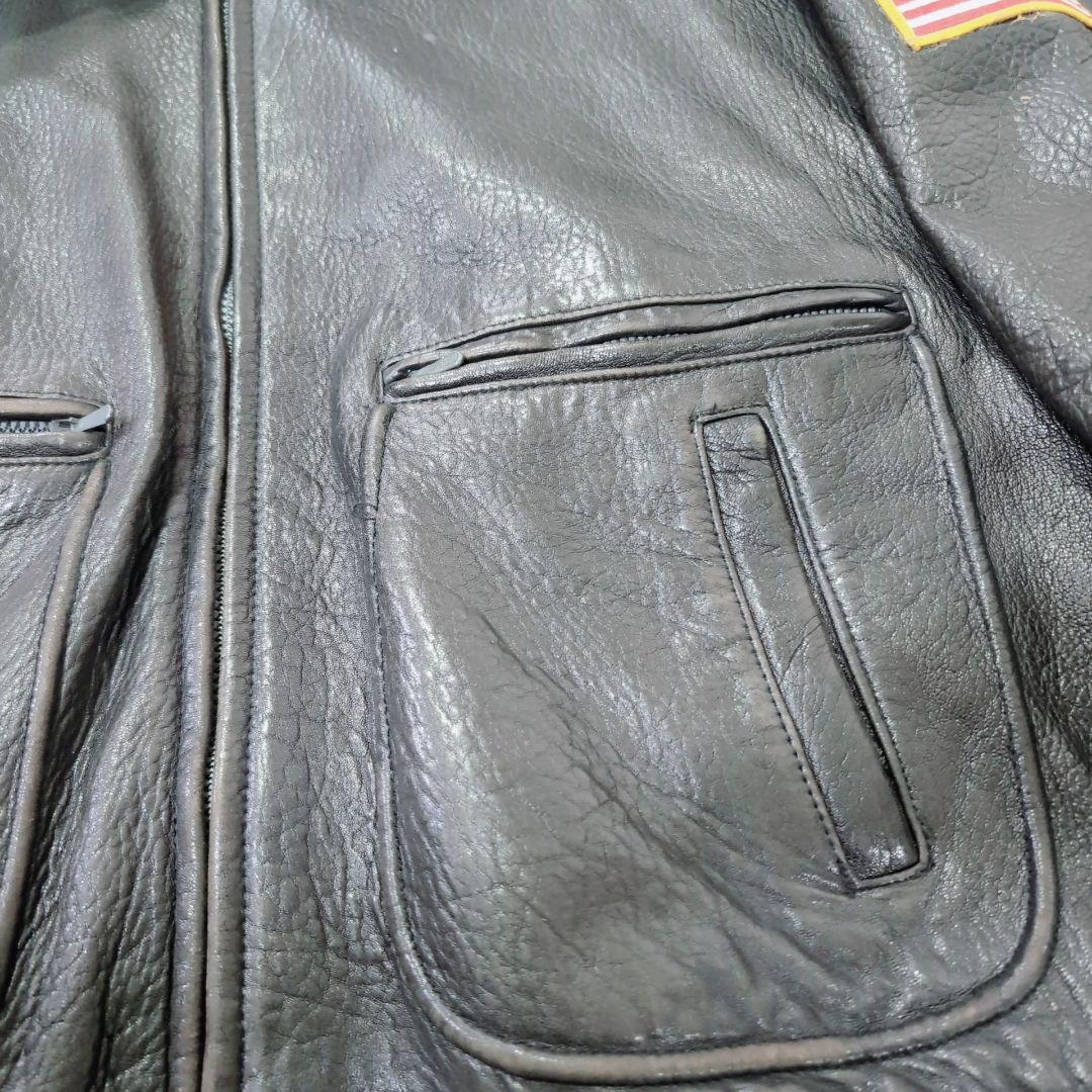 【本革】G-1 A-2 フライトジャケット 2way ボア XL　星条旗　濃茶