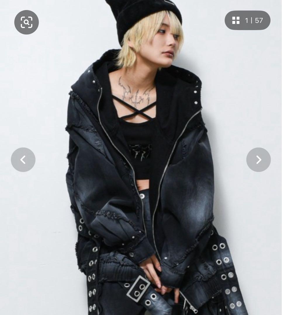 美品 REFLEM/レフレム　顔料加工デニムハーフパンツ　ブラック