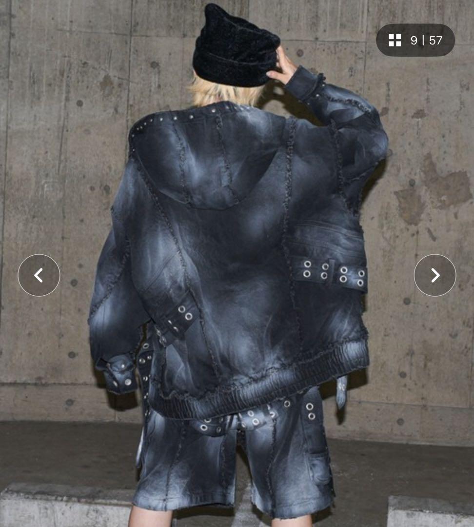 美品 REFLEM/レフレム　顔料加工デニムハーフパンツ　ブラック