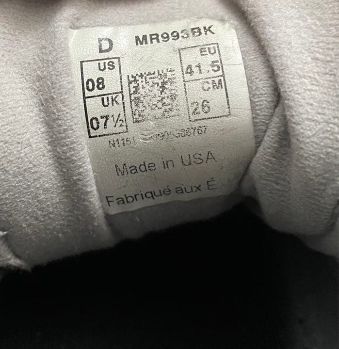 new balance MR 993BK ニューバランス 993