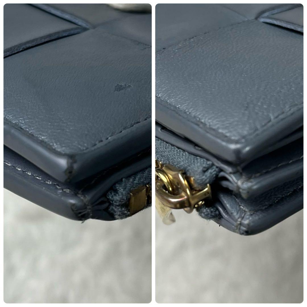 しょBOTTEGA VENETA 折り財布　カセット　グレー