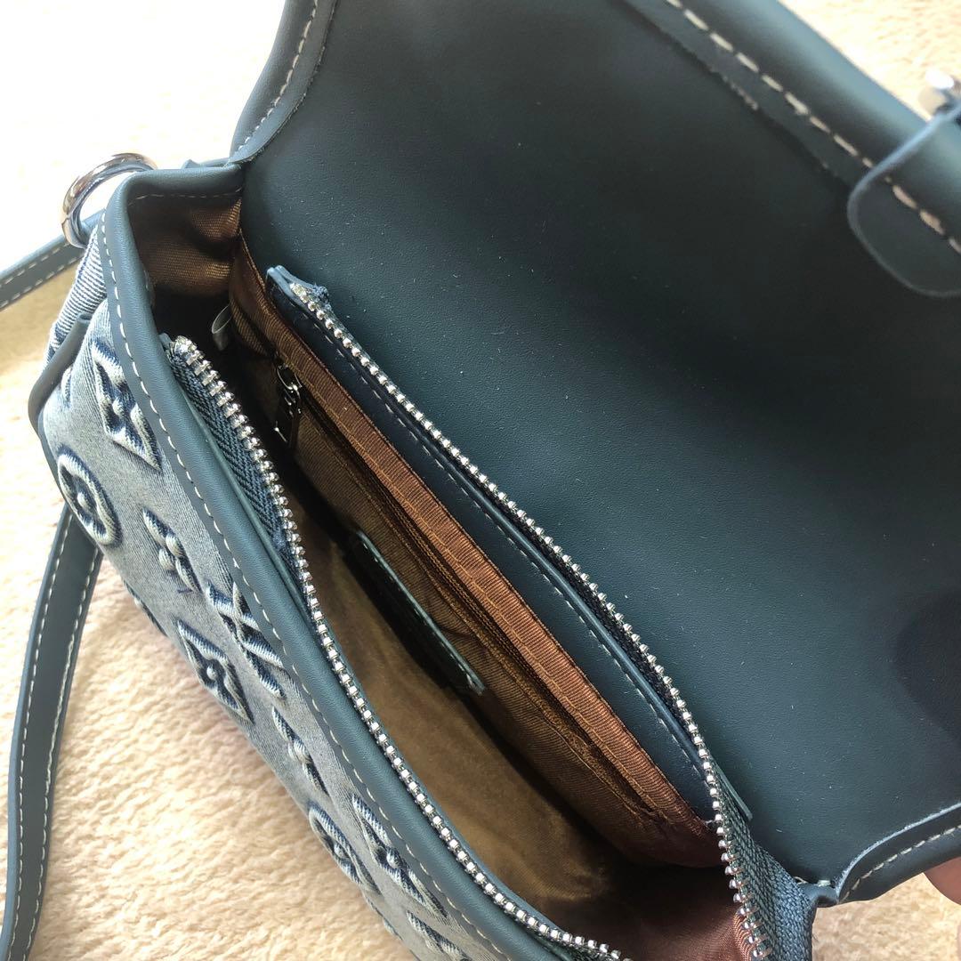LV グレー デニムショルダーバッグ