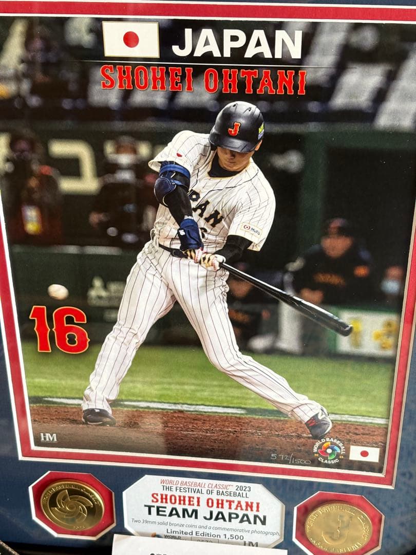 WBC2023 大谷翔平 フォトミントフレーム入り写真 限定版 シリアルナンバー