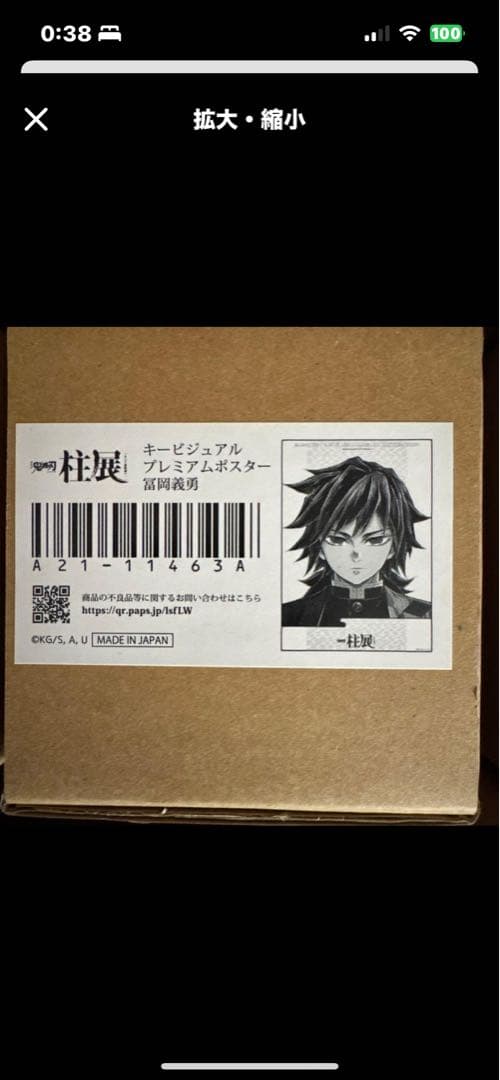 鬼滅の刃 冨岡義勇 柱展 キービジュアル プレミアムポスター B2