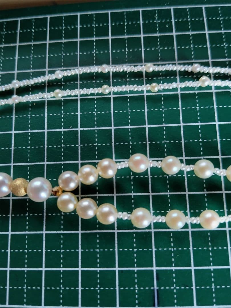 各種サイズ、アコヤ真珠と、あこや砂芥子パールの、Y字ネックレス