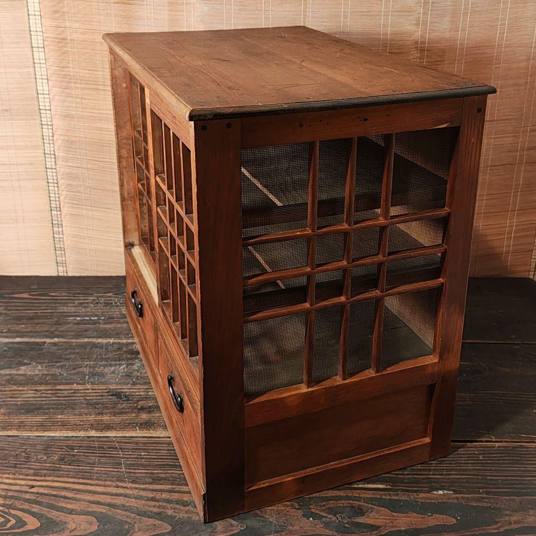 蠅帳　小引き出し2杯　食器棚　調味料棚　昭和レトロ　木箱　古家具