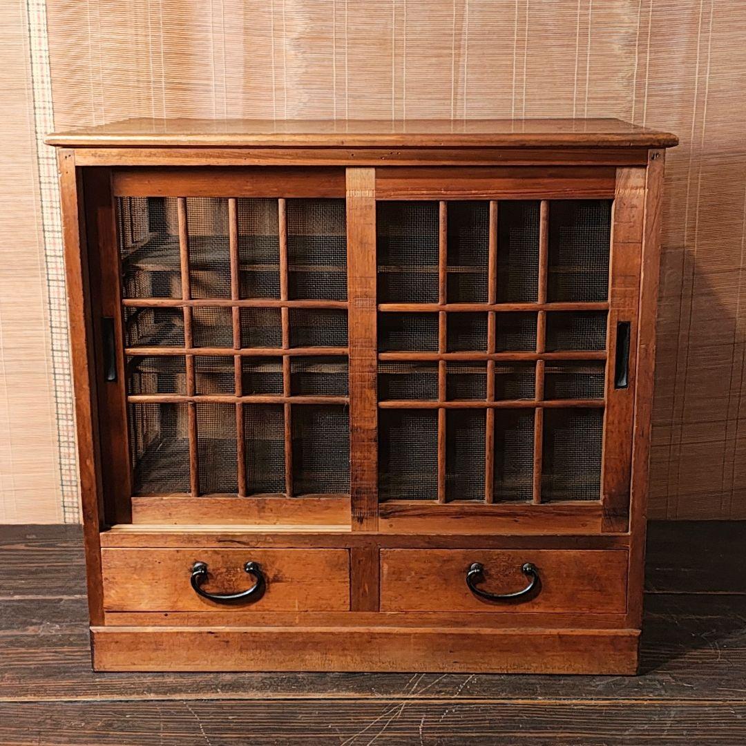 蠅帳　小引き出し2杯　食器棚　調味料棚　昭和レトロ　木箱　古家具