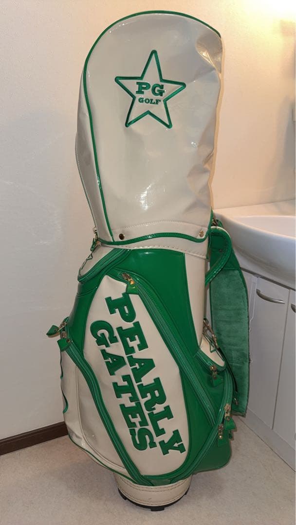 Pearly Gates キャディバッグ ホワイト/グリーン☆期間限定値引価格☆